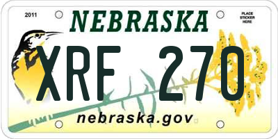 NE license plate XRF270