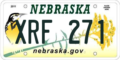 NE license plate XRF271
