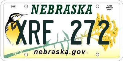 NE license plate XRF272