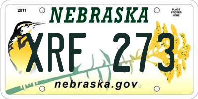 NE license plate XRF273