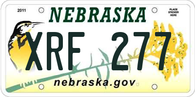 NE license plate XRF277