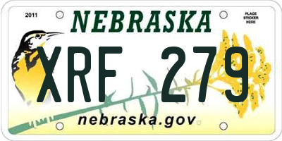 NE license plate XRF279
