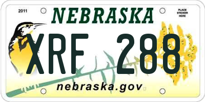 NE license plate XRF288