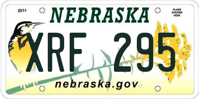 NE license plate XRF295