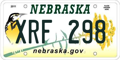NE license plate XRF298