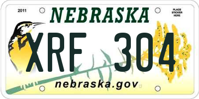 NE license plate XRF304
