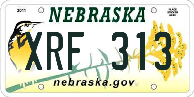 NE license plate XRF313