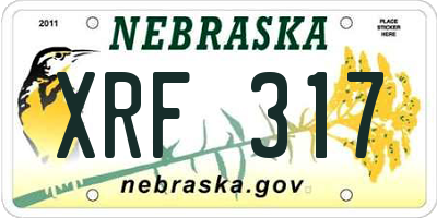 NE license plate XRF317
