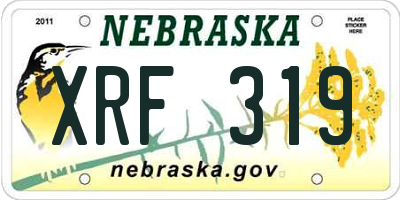 NE license plate XRF319