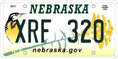 NE license plate XRF320