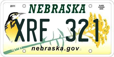 NE license plate XRF321