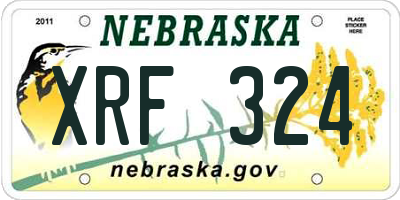 NE license plate XRF324