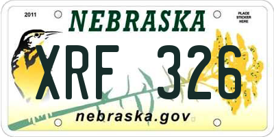 NE license plate XRF326