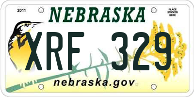 NE license plate XRF329