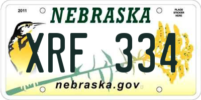 NE license plate XRF334