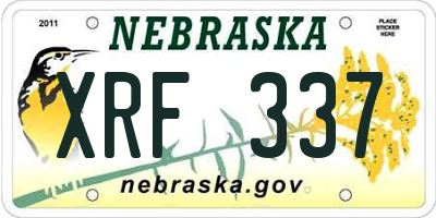 NE license plate XRF337