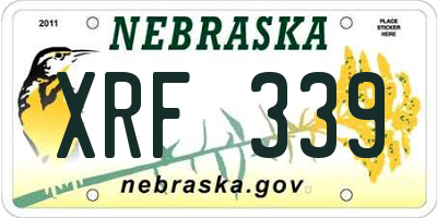 NE license plate XRF339