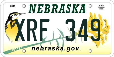 NE license plate XRF349