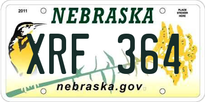 NE license plate XRF364