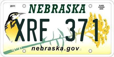 NE license plate XRF371