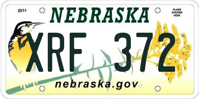 NE license plate XRF372