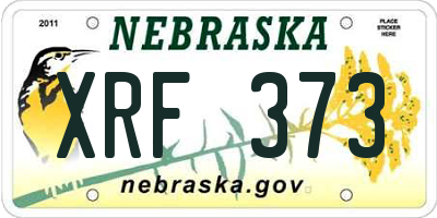 NE license plate XRF373