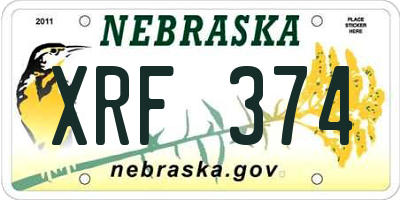 NE license plate XRF374