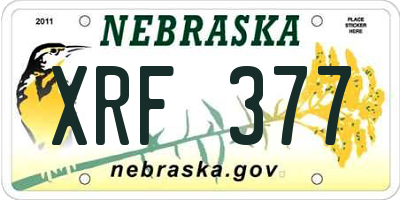 NE license plate XRF377