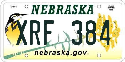 NE license plate XRF384