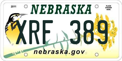 NE license plate XRF389