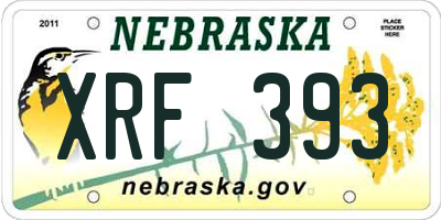 NE license plate XRF393
