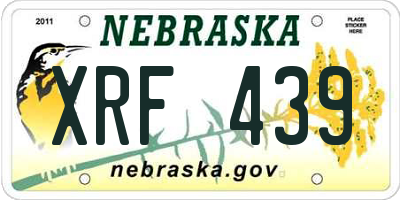 NE license plate XRF439
