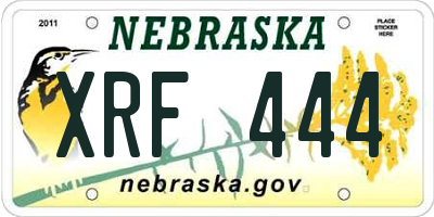 NE license plate XRF444