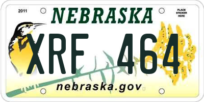 NE license plate XRF464