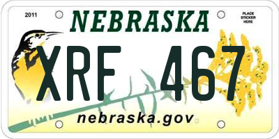 NE license plate XRF467