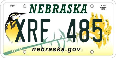 NE license plate XRF485