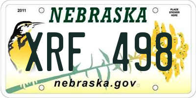 NE license plate XRF498