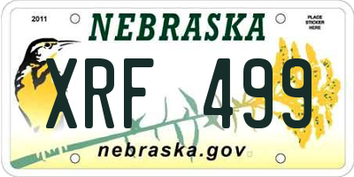 NE license plate XRF499