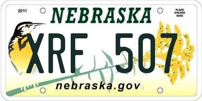 NE license plate XRF507