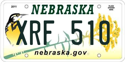 NE license plate XRF510
