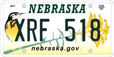 NE license plate XRF518