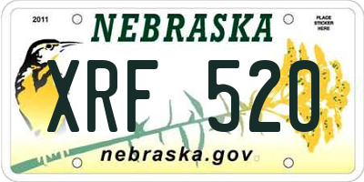 NE license plate XRF520