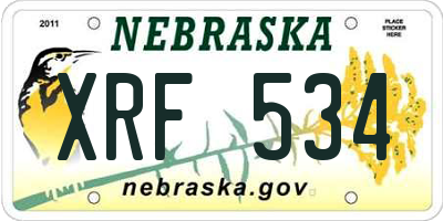 NE license plate XRF534