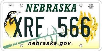NE license plate XRF566