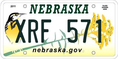 NE license plate XRF571