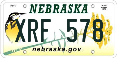 NE license plate XRF578