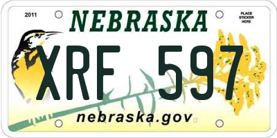 NE license plate XRF597