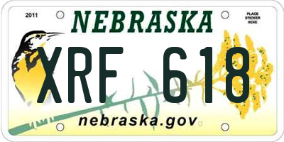 NE license plate XRF618