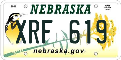 NE license plate XRF619