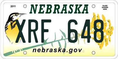 NE license plate XRF648